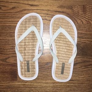J.Crew off-white&white thong sandals